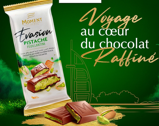 Chocolat au lait fourrée à la pistache